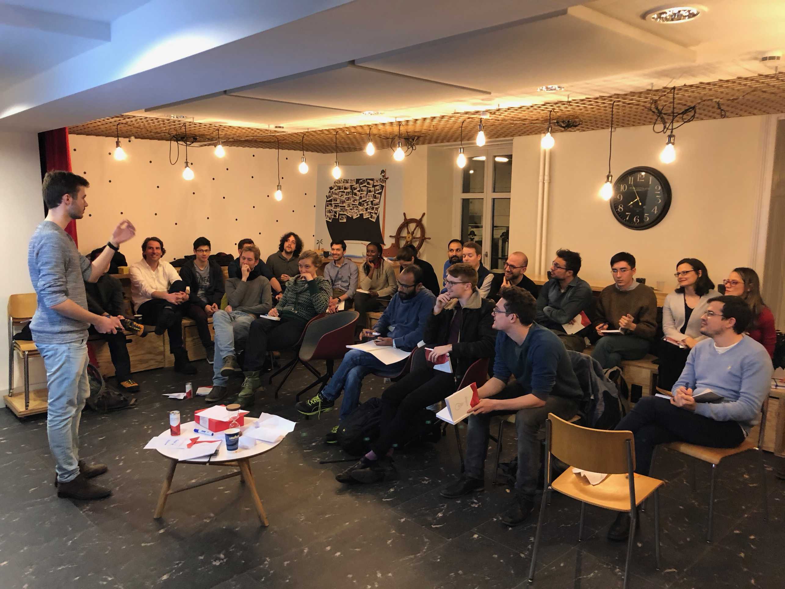 Enlarged view: 22 February 2018 -- Kick-off am Swisscom Pirates Hub for 30 aspiring student entrepreneurs from different departments across the ETH campus.